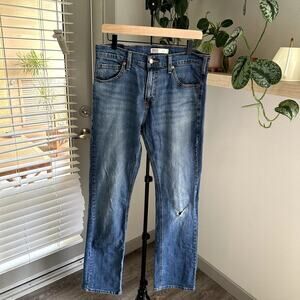 Levi Strauss Signature Bootcut Jeans Women 32x33 Medium Blue Distressed